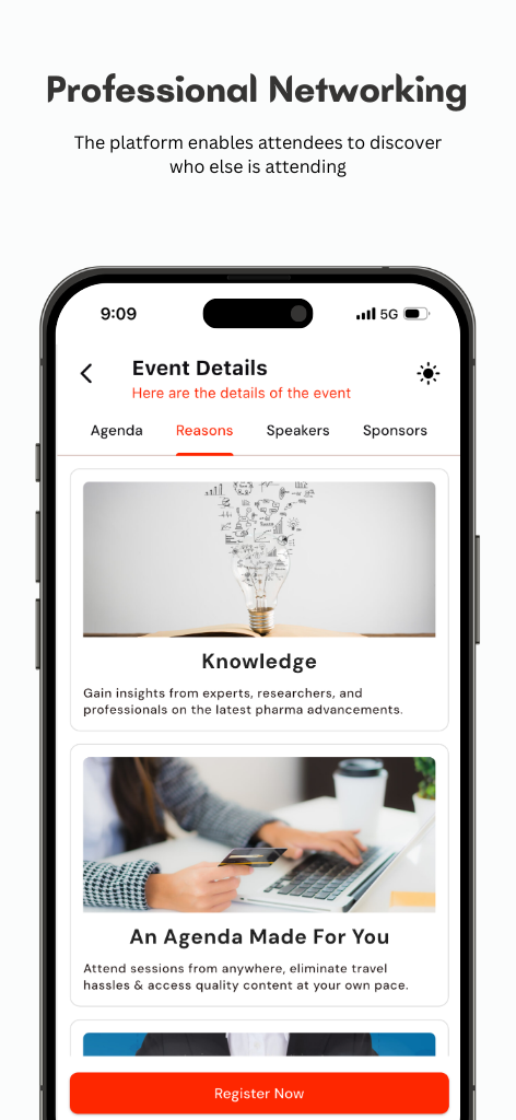 Virtue Insight Connect networking screen - Real-time messaging and professional networking features